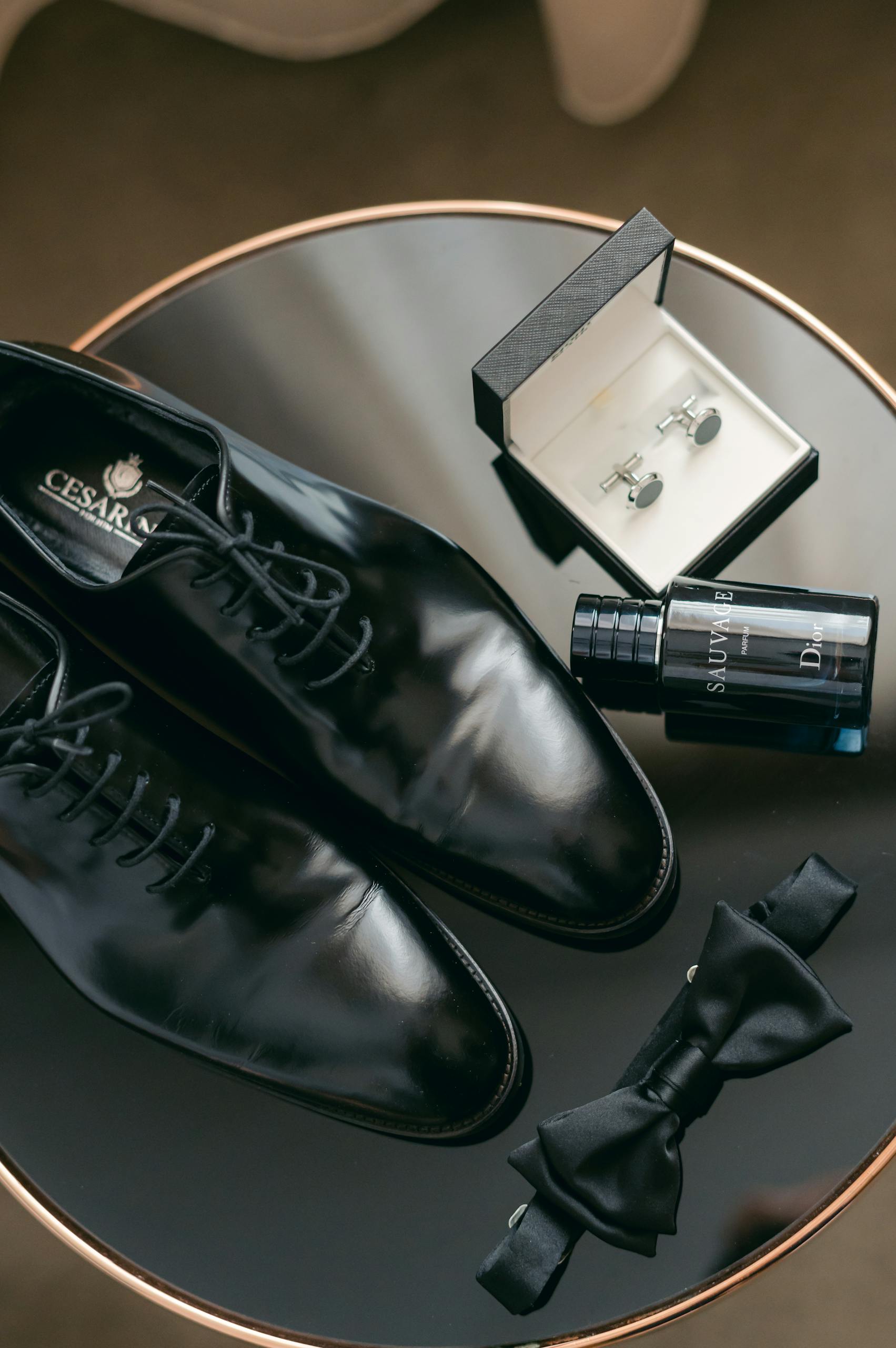 Elegant Shoes, cufflinks and Bowtie 